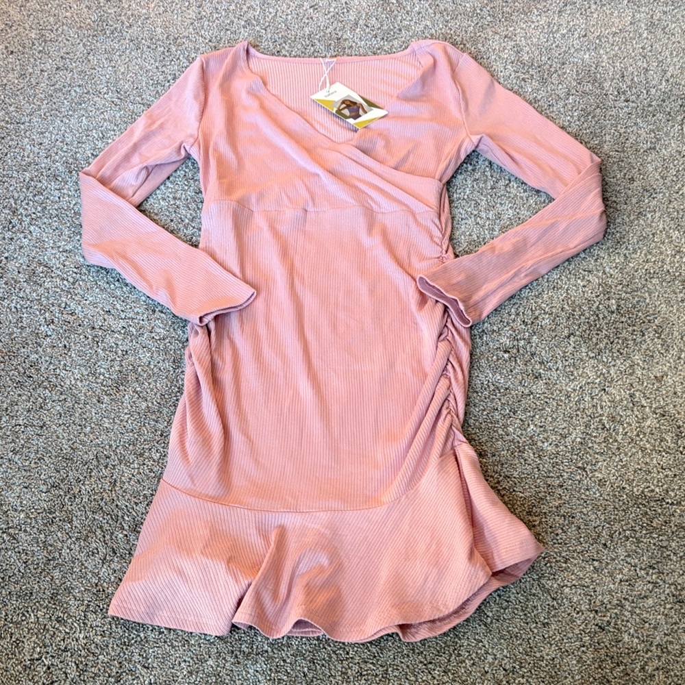 HALARA Pink Long Sleeve Dress